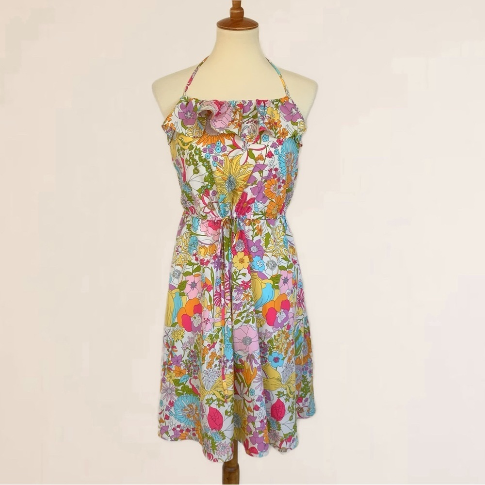 Liberty of London for Target Floral Ruffle Halter Dress Tie Elastic Wais…